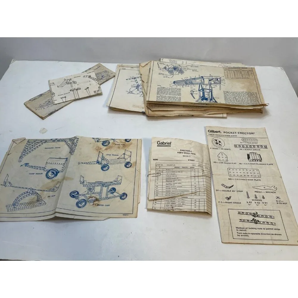 Gilbert Erector Set with instruction manuals Gabriel vintage 70's